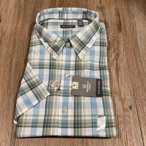 Wrinkle Free Plaid Short Sleeve Button Down